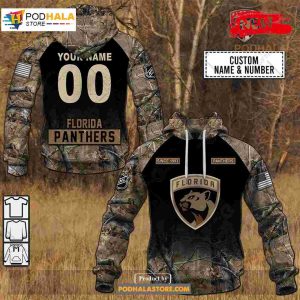 Custom NHL Florida Panthers Hunting Camouflage Design Hoodie Sweatshirt Shirt 3D