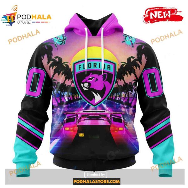 Custom NHL Florida Panthers Miami Vice Pink Design Shirt Hoodie 3D