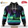 Custom NHL Florida Panthers With Northern Lights Shirt Hoodie 3D