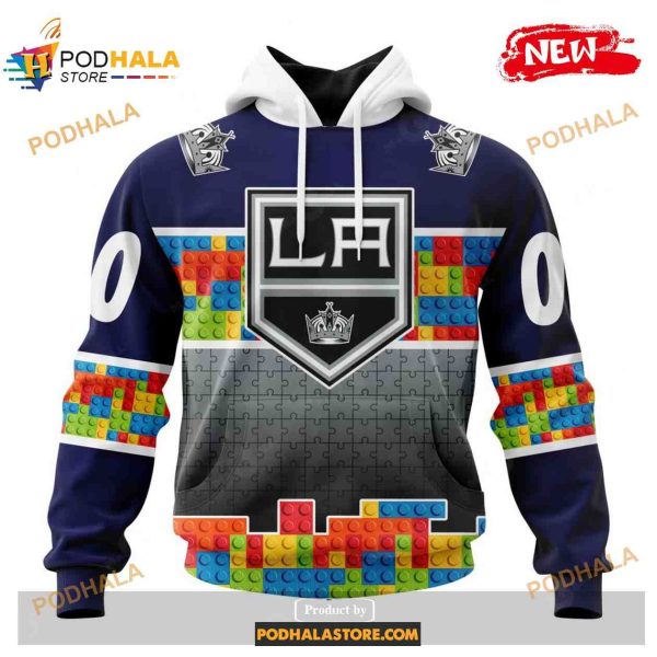 Custom NHL Los Angeles Kings Puzzle Game Gradients Full Color Shirt Hoodie 3D