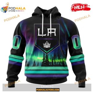 Custom NHL Los Angeles Kings With Northern Lights Shirt Hoodie 3D