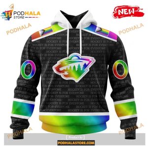 Custom NHL Minnesota Wild Pride Gradient Color Design Hockey Shirt Hoodie 3D