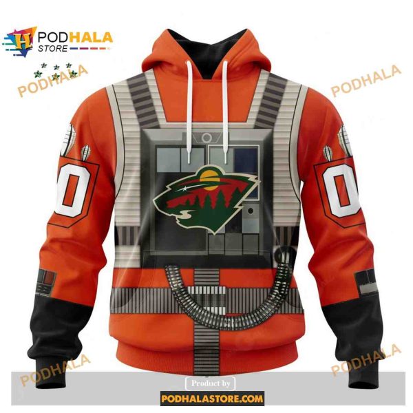 Custom NHL Minnesota Wild Star Wars Rebel Pilot Design Shirt Hoodie 3D