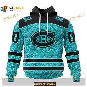 Custom NHL Montreal Canadiens Fight Ovarian Cancer Shirt Hoodie 3D