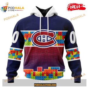 Custom NHL Montreal Canadiens Puzzle Game Gradients Full Color Shirt Hoodie 3D