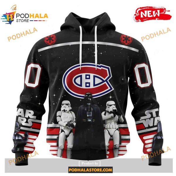 Custom NHL Montreal Canadiens Star Wars Black Design Shirt Hoodie 3D