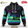 Custom NHL Montreal Canadiens With Northern Lights Shirt Hoodie 3D