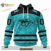 Custom NHL Nashville Predators Fight Ovarian Cancer Shirt Hoodie 3D