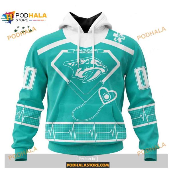 Custom NHL Nashville Predators Honoring Healthcare Heroes Shirt Hoodie 3D