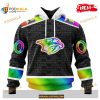 Custom NHL Nashville Predators Pride Gradient Color Design Hockey Shirt Hoodie 3D