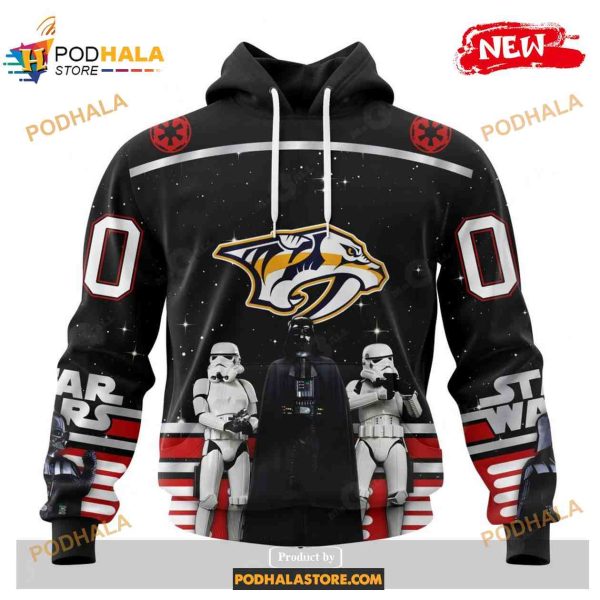 Custom NHL Nashville Predators Star Wars Black Design Shirt Hoodie 3D