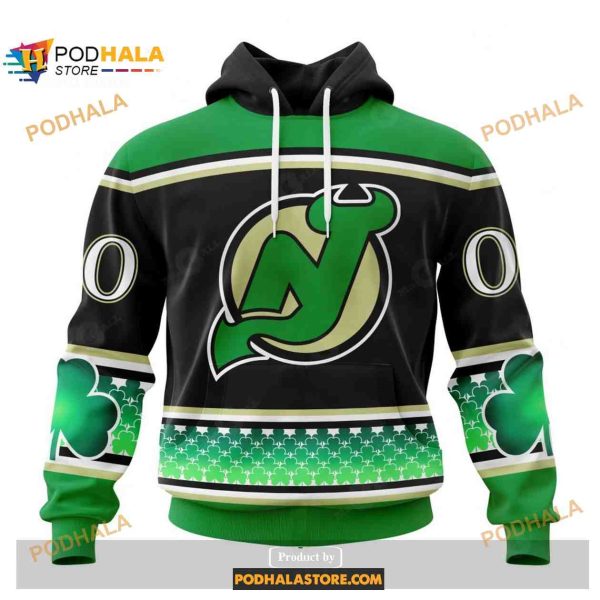 Custom NHL New Jersey Devils Hockey Patricks Day Shirt Hoodie 3D