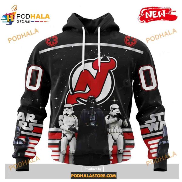 Custom NHL New Jersey Devils Star Wars Black Design Shirt Hoodie 3D