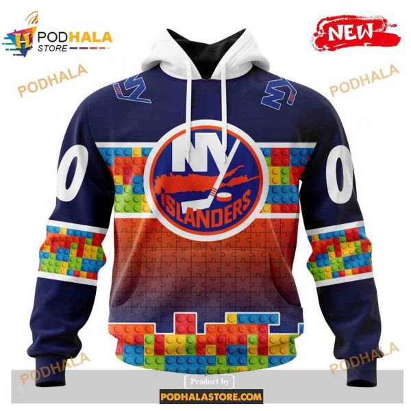 Custom NHL New York Islanders Puzzle Game Gradients Full Color Shirt Hoodie 3D