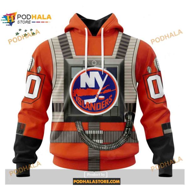 Custom NHL New York Islanders Star Wars Rebel Pilot Design Shirt Hoodie 3D