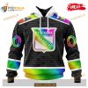 Custom NHL New York Rangers Pride Gradient Color Design Hockey Shirt Hoodie 3D