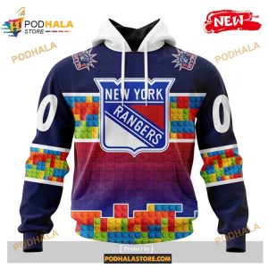 Custom NHL New York Rangers Puzzle Game Gradients Full Color Shirt Hoodie 3D