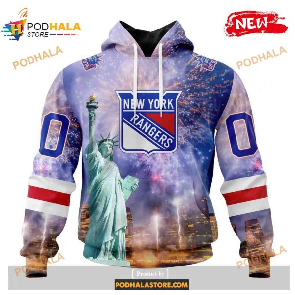 Custom NHL New York Rangers With The Statue Of Liberty Shirt Hoodie 3D