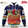 Custom NHL Ottawa Senators Puzzle Game Gradients Full Color Shirt Hoodie 3D