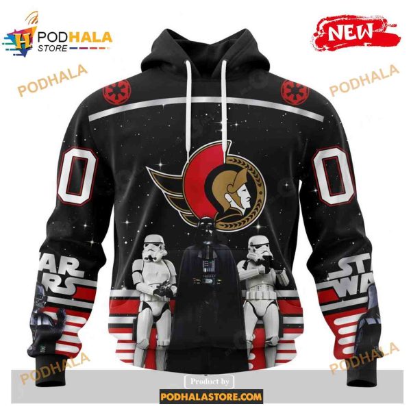 Custom NHL Ottawa Senators Star Wars Black Design Shirt Hoodie 3D