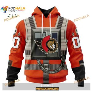 Custom NHL Ottawa Senators Star Wars Rebel Pilot Design Shirt Hoodie 3D