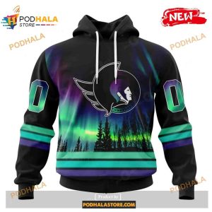 Custom NHL Ottawa Senators With Northern Lights Shirt Hoodie 3D