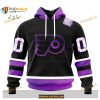 Custom NHL Philadelphia Flyers Black Hockey Fights Cancer Shirt Hoodie 3D