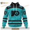 Custom NHL Philadelphia Flyers Fight Ovarian Cancer Shirt Hoodie 3D