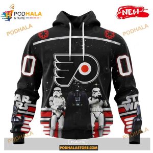 Custom NHL Philadelphia Flyers Star Wars Black Design Shirt Hoodie 3D