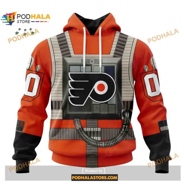 Custom NHL Philadelphia Flyers Star Wars Rebel Pilot Design Shirt Hoodie 3D