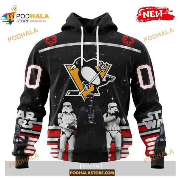 Custom NHL Pittsburgh Penguins Star Wars Black Design Shirt Hoodie 3D