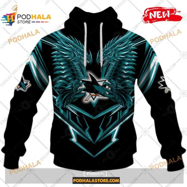 Custom NHL San Jose Sharks Dragon Design Shirt Hoodie 3D