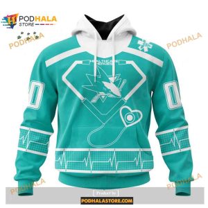 Custom NHL San Jose Sharks Honoring Healthcare Heroes Shirt Hoodie 3D