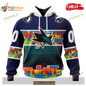 Custom NHL San Jose Sharks Puzzle Game Gradients Full Color Shirt Hoodie 3D