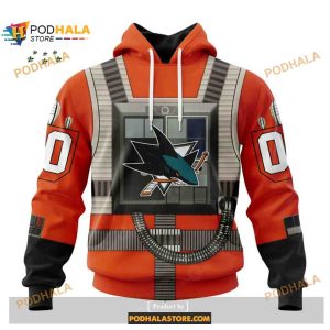 Custom NHL San Jose Sharks Star Wars Rebel Pilot Design Shirt Hoodie 3D