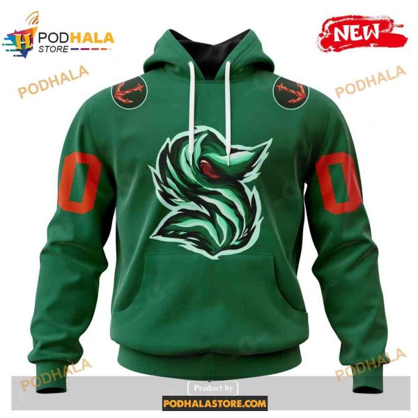 Custom NHL Seattle Kraken Green Night Shirt Hoodie 3D