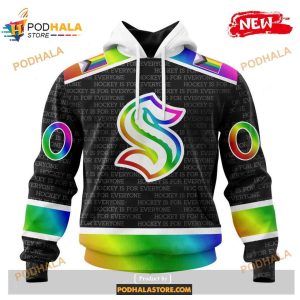 Custom NHL Seattle Kraken Pride Gradient Color Design Hockey Shirt Hoodie 3D