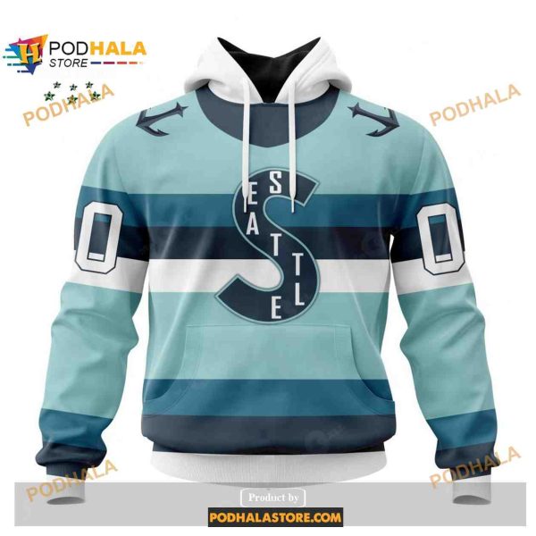 Custom NHL Seattle Kraken Reverse Retro Redesign Shirt Hoodie 3D