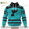 Custom NHL St Louis Blues Fight Ovarian Cancer Shirt Hoodie 3D