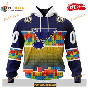 Custom NHL St Louis Blues Puzzle Game Gradients Full Color Shirt Hoodie 3D