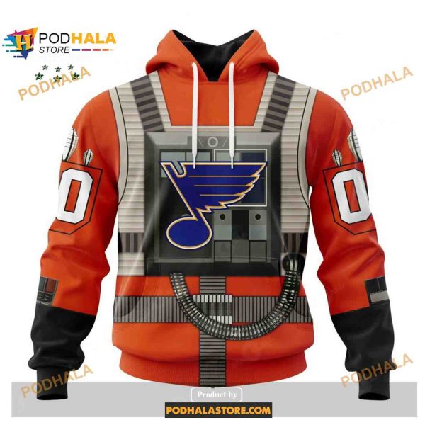 Custom NHL St Louis Blues Star Wars Rebel Pilot Design Shirt Hoodie 3D