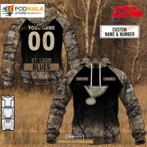 Custom NHL St. Louis Blues Hunting Camouflage Design Sweatshirt Hoodie 3D