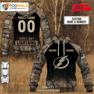 Custom NHL Tampa Bay Lightning Hunting Camouflage Design Sweatshirt Hoodie 3D