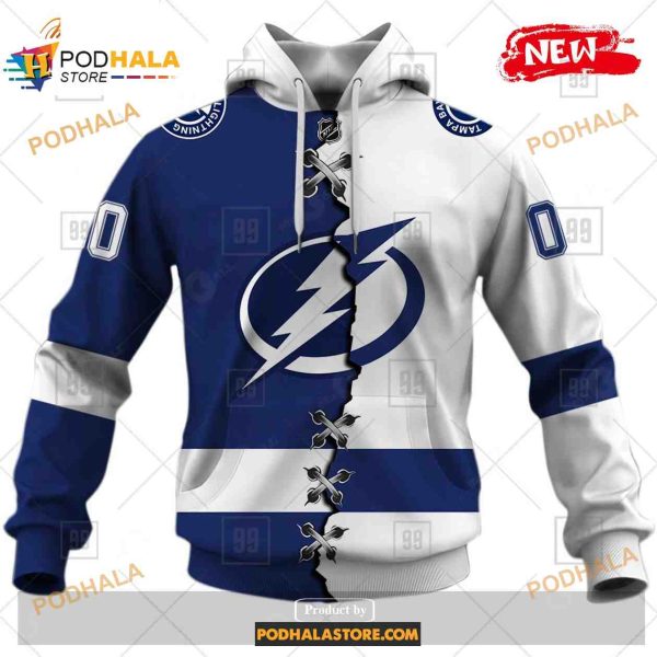 Custom NHL Tampa Bay Lightning Mix Color Jersey 2023 Shirt Hoodie 3D