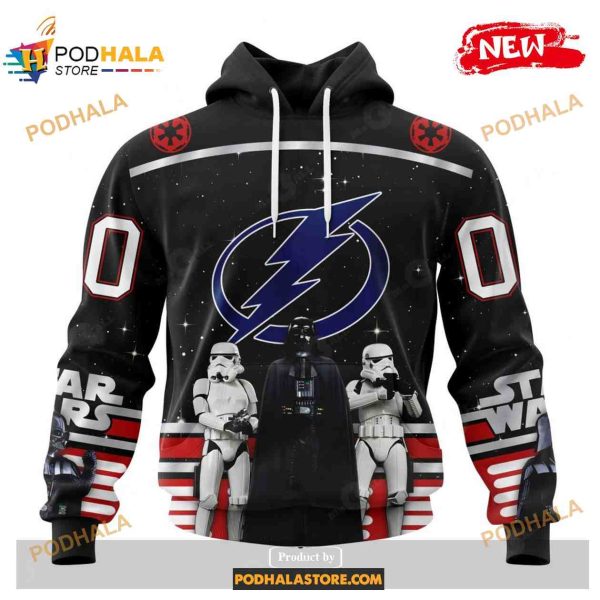 Custom NHL Tampa Bay Lightning Star Wars Black Design Shirt Hoodie 3D