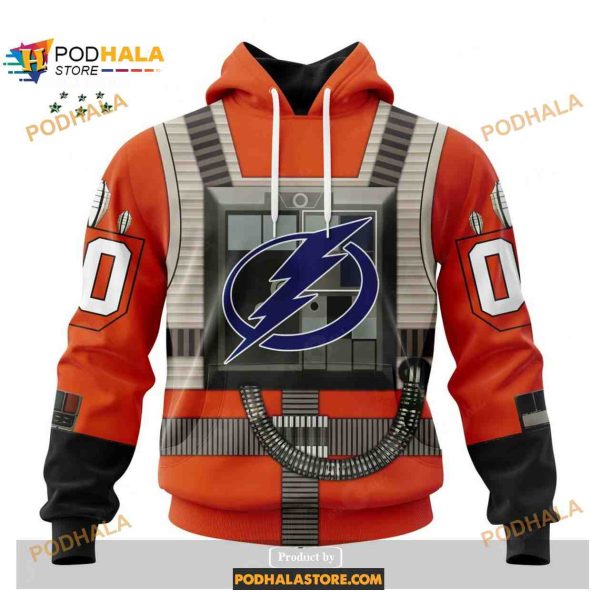 Custom NHL Tampa Bay Lightning Star Wars Rebel Pilot Design Shirt Hoodie 3D