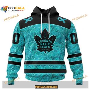 Custom NHL Toronto Maple Leafs Fight Ovarian Cancer Shirt Hoodie 3D