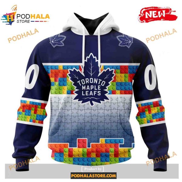 Custom NHL Toronto Maple Leafs Puzzle Game Gradients Full Color Shirt Hoodie 3D