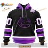 Custom NHL Vancouver Canucks Black Hockey Fights Cancer Shirt Hoodie 3D