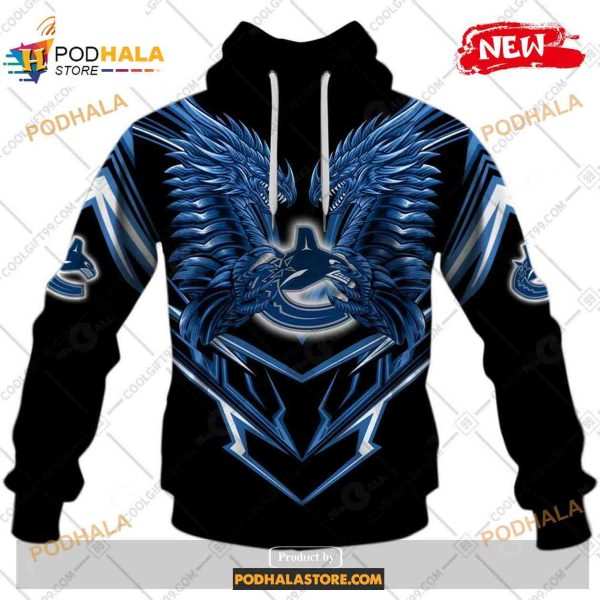 Custom NHL Vancouver Canucks Dragon Design Shirt Hoodie 3D